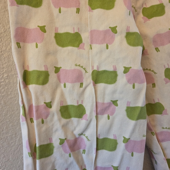 Lisa Says Gah Pants with Pink and Green Print Nwot - Picture 5 of 5